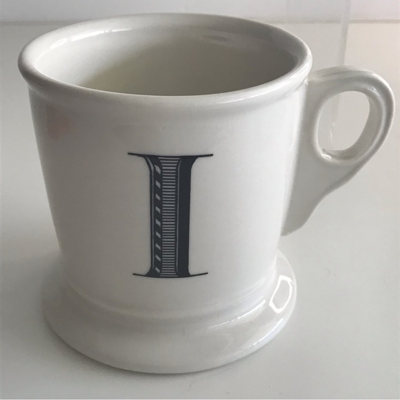Anthropologie Initial "I" Monogram Classic Shaving Coffee Mug - Picture 5 of 12
